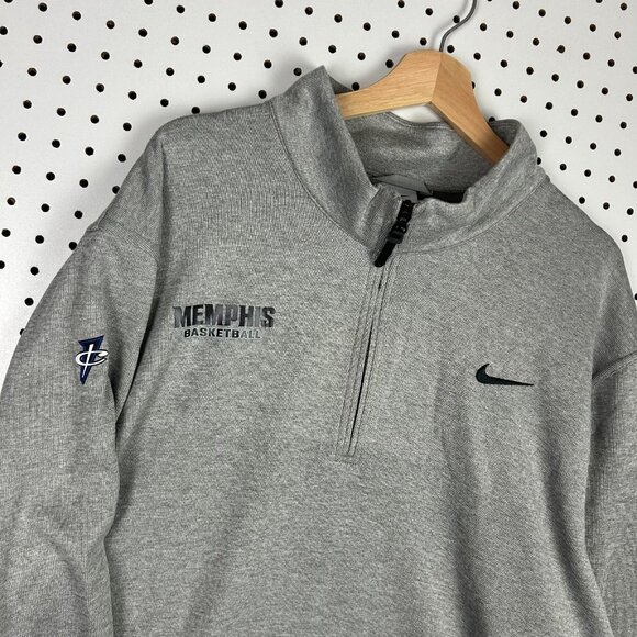 Memphis Tigers Basketball Quarter Zip 3XL Gray NWT Coach Sideline 1 Cent Penny - Picture 2 of 7
